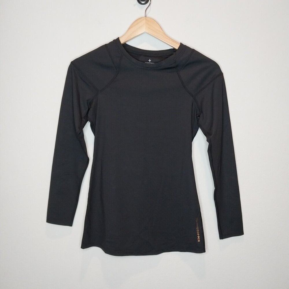 Tommie Copper Shoulder Support Shirt Women's Black Long Sleeve Active Top Size M